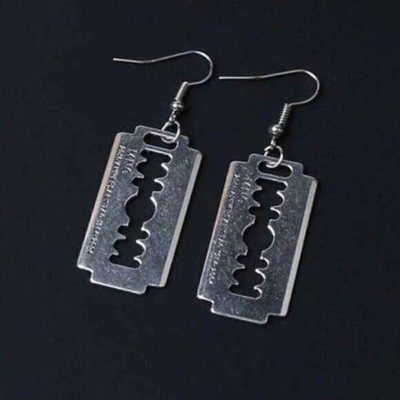 Straight Razor Hoop Earrings - Picture 1 of 2